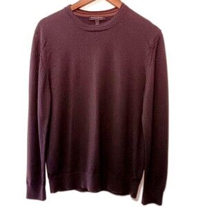 Banana Republic Mens Merino Wool Sweater Crewneck Dark Brown Size L